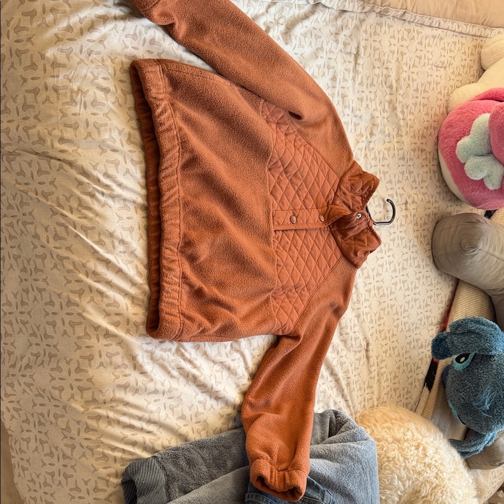 Women's Orange Quilted Sweater